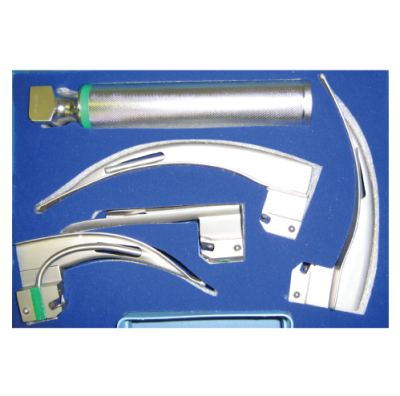 Laryngoscope Full Set - Fiber Optic - 4 Blade Set