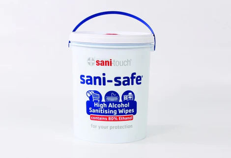 Sani-Safe 1000 Sheet 5L Buckets - 80% Alcohol Sanitising Wipes