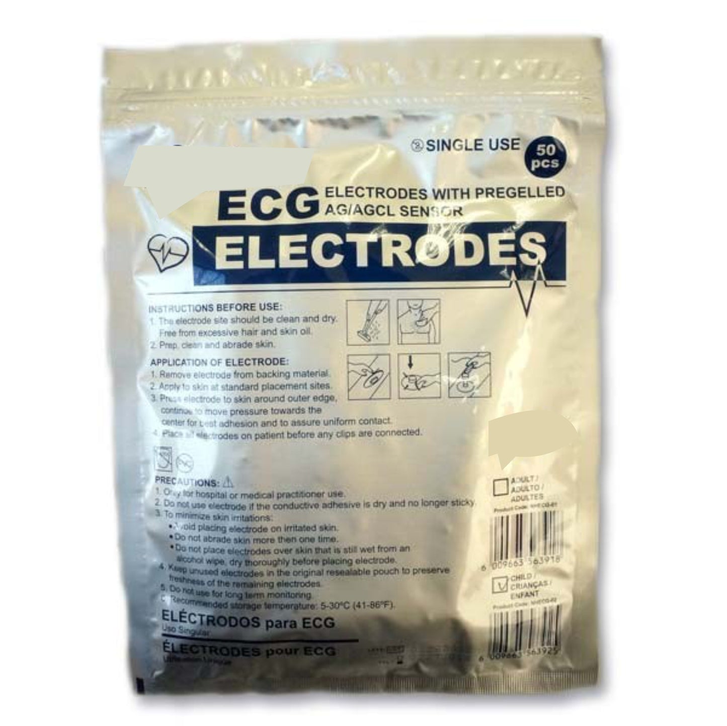 ECG Electrodes Pre Gelled – 50s